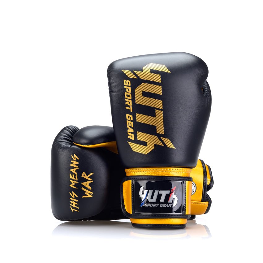 Black/Gold Yuth - Gold Line Boxing Gloves Yuth 8oz Back/Front