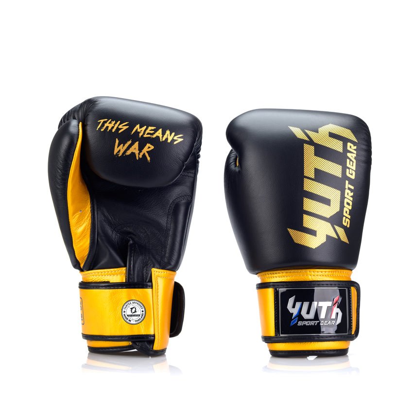  Black/Gold Yuth - Gold Line Boxing Gloves Yuth 8oz Back/Front