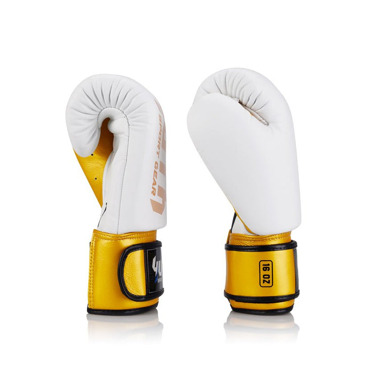 White/Gold Yuth - Gold Line Boxing Gloves Yuth 8oz Side