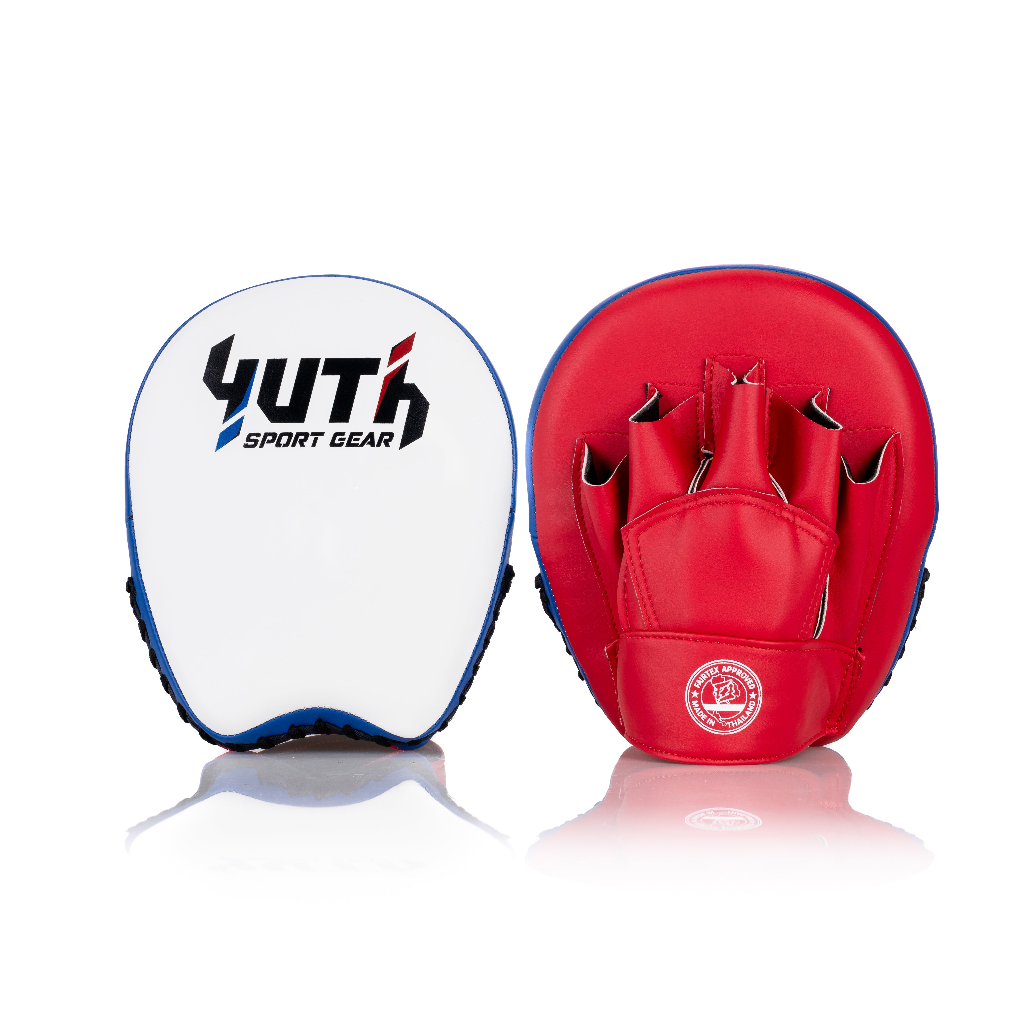 White/Blue/Red Yuth-Impact Mitts Front/Back
