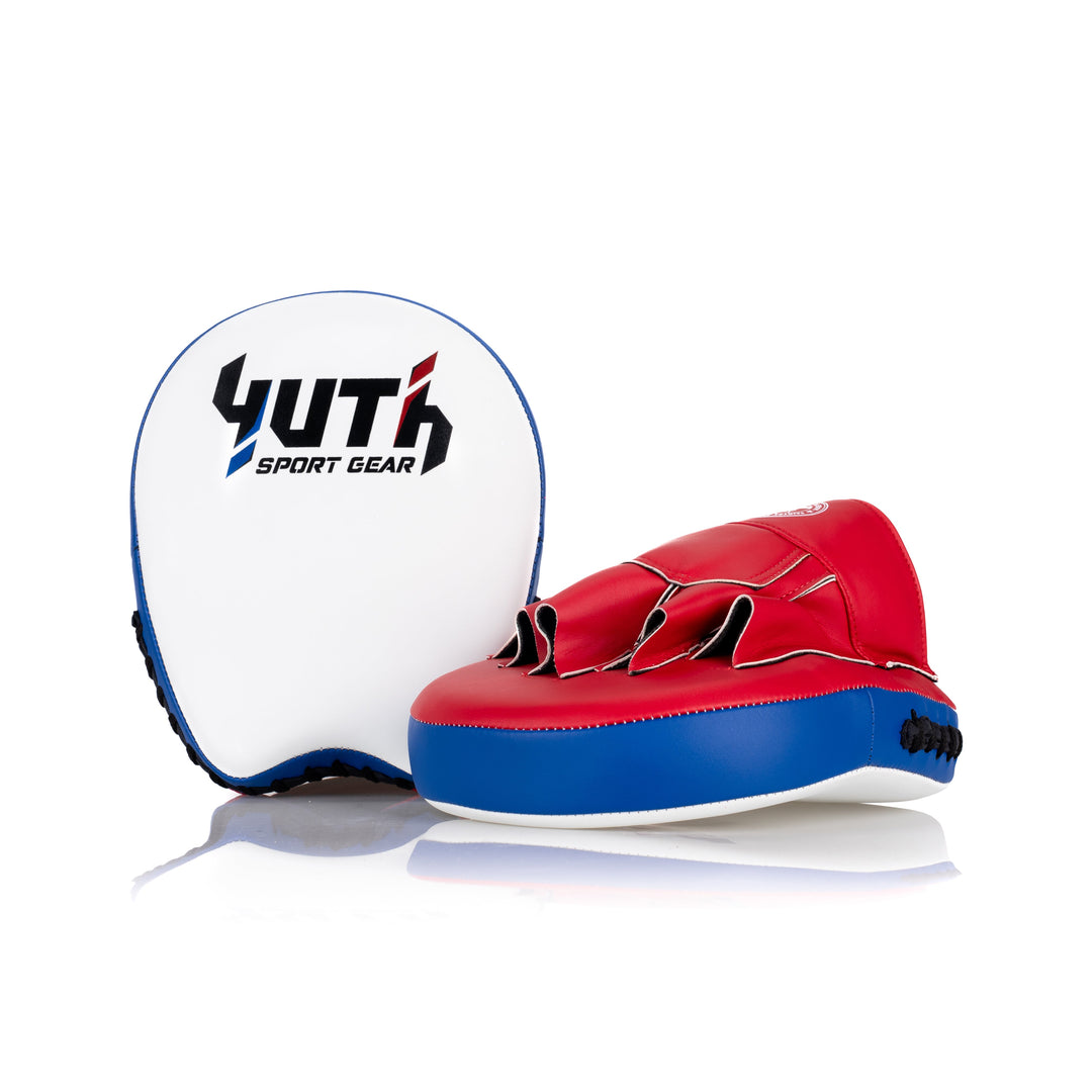 White/Blue/Red Yuth-Impact Mitts Front/Side