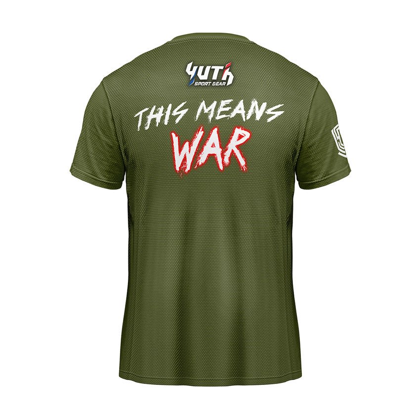 Army Green   Yuth Men's Chest Thai T-shirt Back
