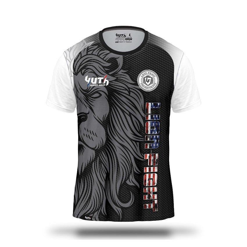 Black Yuth Men's Lion Fight T-Shirt Front