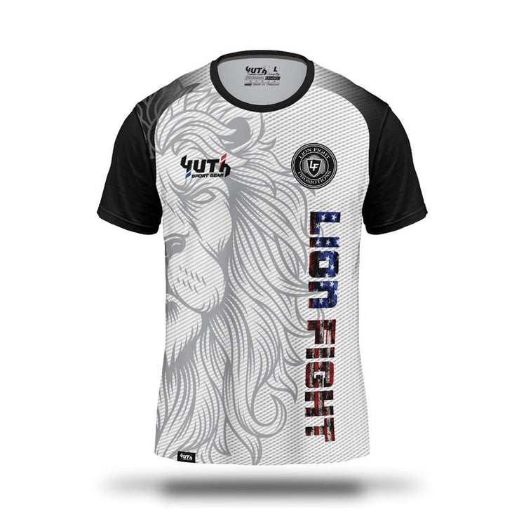 White Yuth Men's Lion Fight T-Shirt Front