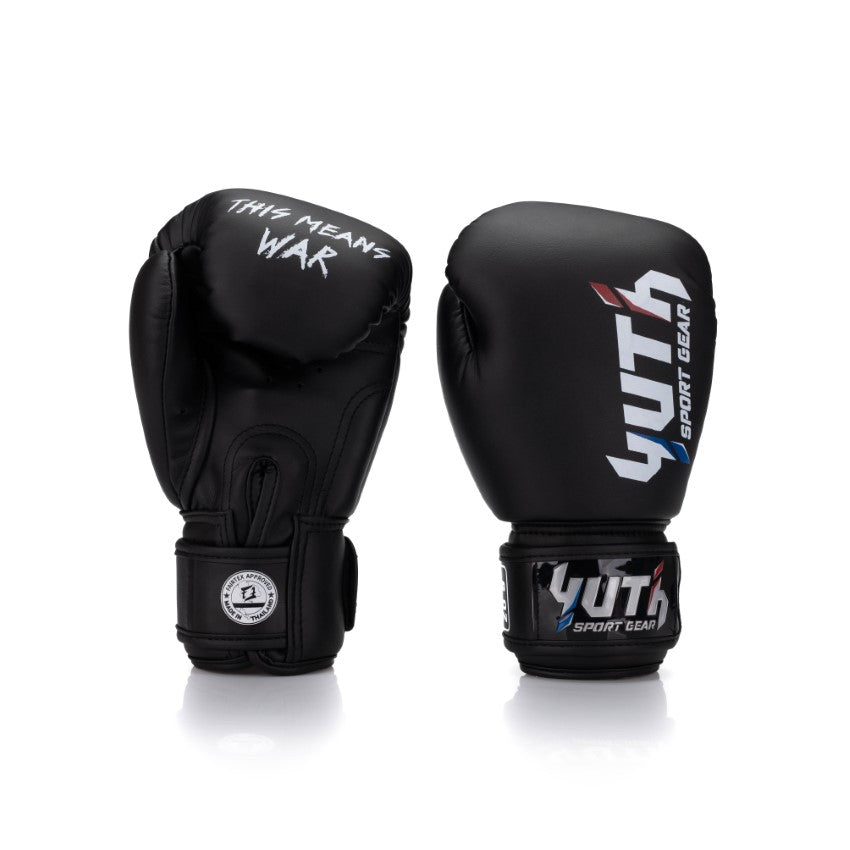 Black Yuth-Sport Line Boxing Gloves Kids 4oz Back/Front