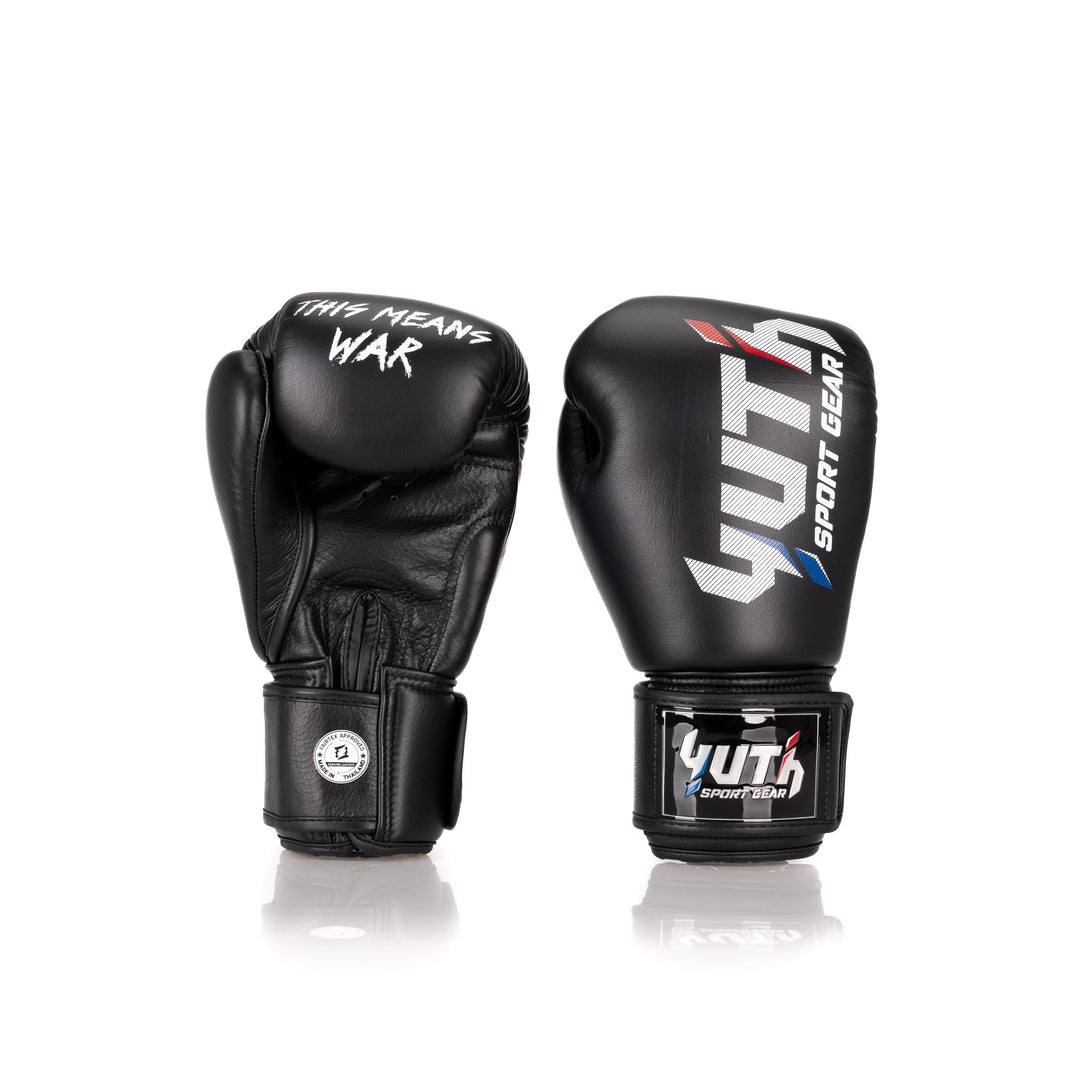 Classic Black  Yuth - Sport Line Boxing Gloves 8oz Back/Front