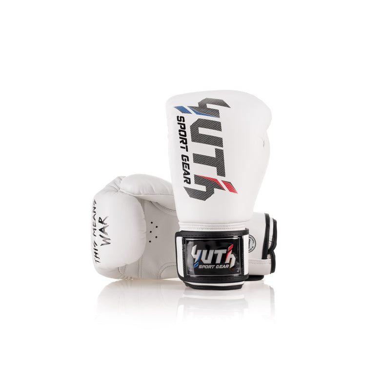 Classic White Yuth - Sport Line Boxing Gloves 8oz Back/Front