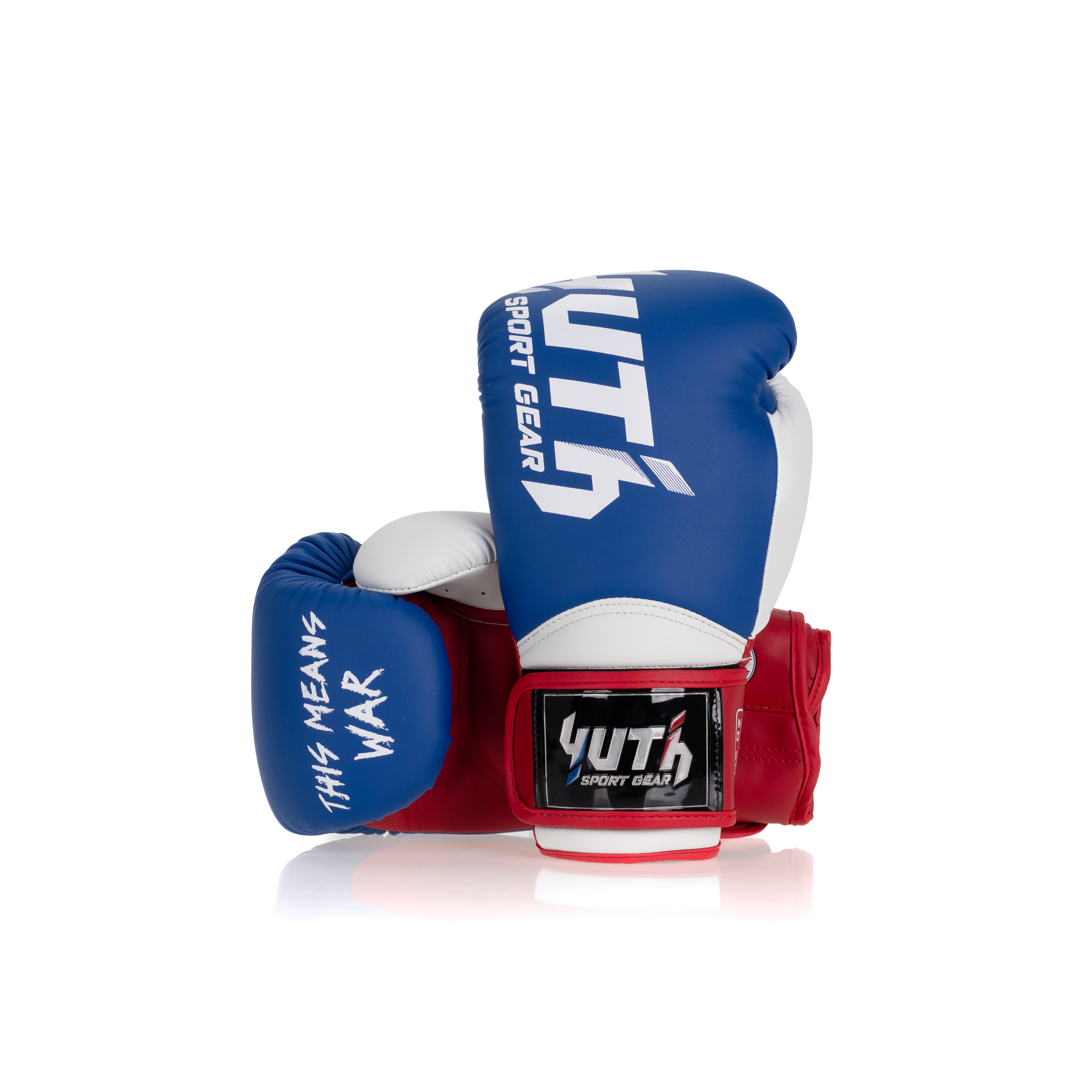 Red white and 2024 blue boxing gloves