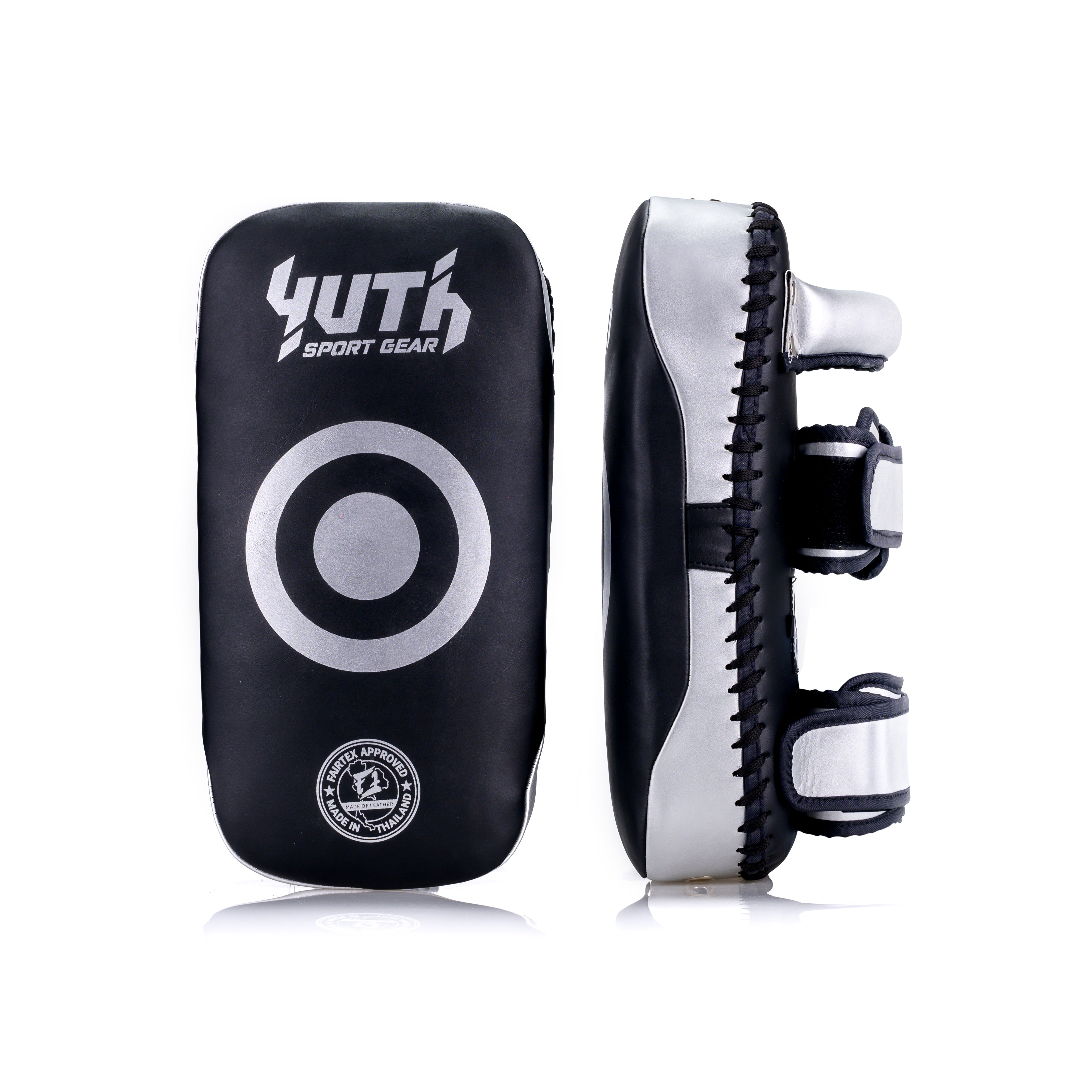 Black/Silver Yuth Thai Pads Front/Side
