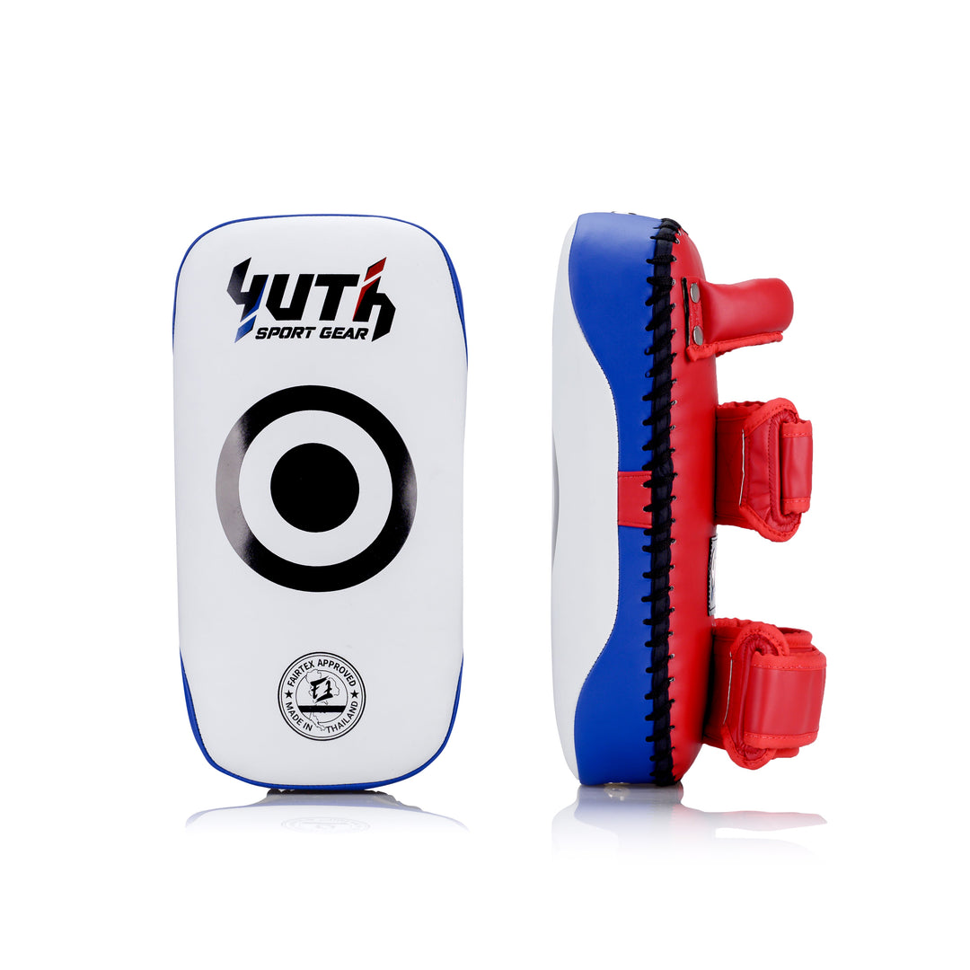 Red/White/Blue Yuth Thai Pads Front/Side