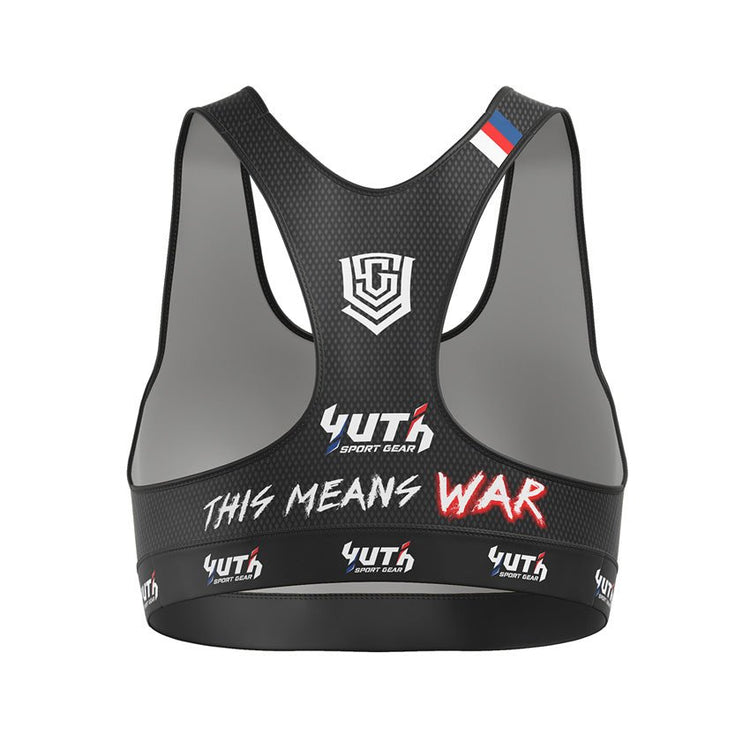 Black Yuth Thai Women's Sports Bra Back