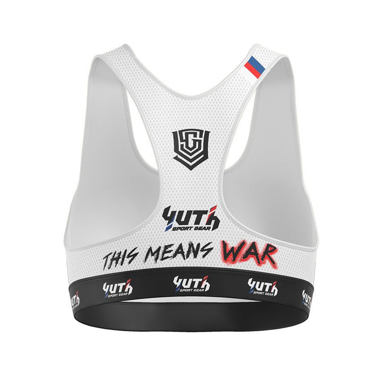 White Yuth Thai Women's Sports Bra Back