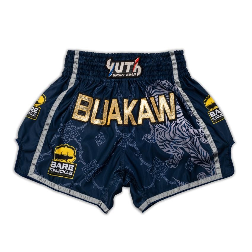 Muay Thai Boxing Shorts Blue White, affordable and direct from Thailand