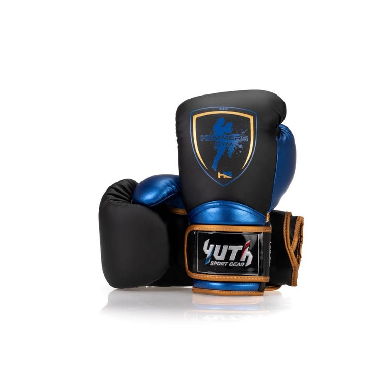 Yuth X Hemmers Gym Black/Blue Boxing Gloves - Fight.ShopBoxing GlovesYuth x Hemmers Gym8oz