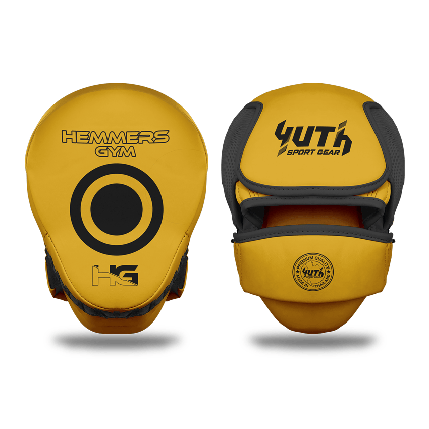 Yellow Yuth X Hemmers Gym Focus Mitts Front/Back 