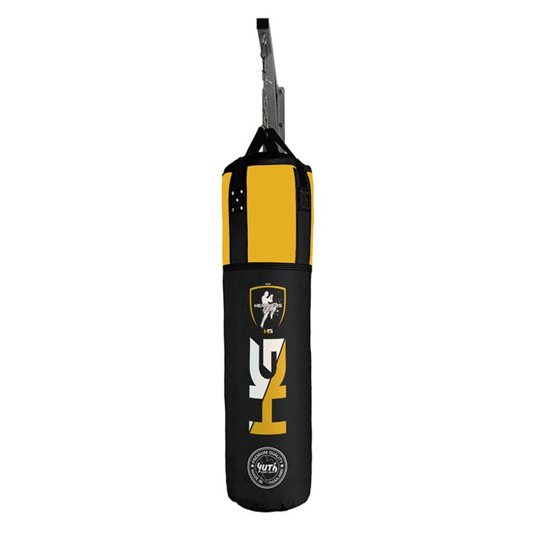Black/Yellow Yuth X Hemmers Gym Punching Bag - Unfilled Front