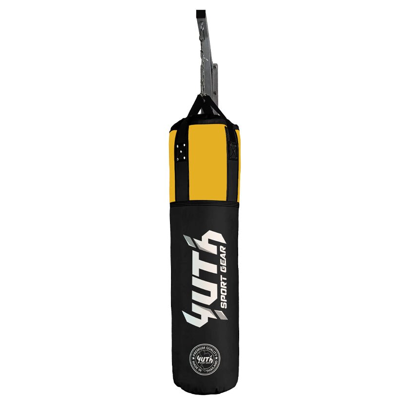 Black/Yellow Yuth X Hemmers Gym Punching Bag - Unfilled Back