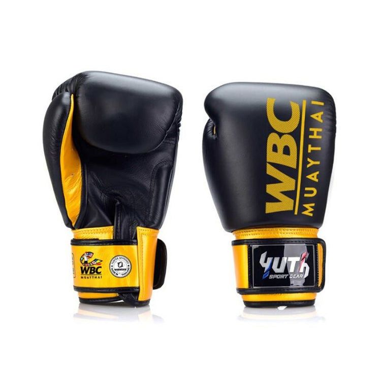  Black/Gold Yuth-X WBC Boxing Gloves Front/Back